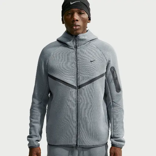 Nike Tech fleece Windrunner herenjack met rits over de hele lengte en accenten met reflecterend design - Grijs