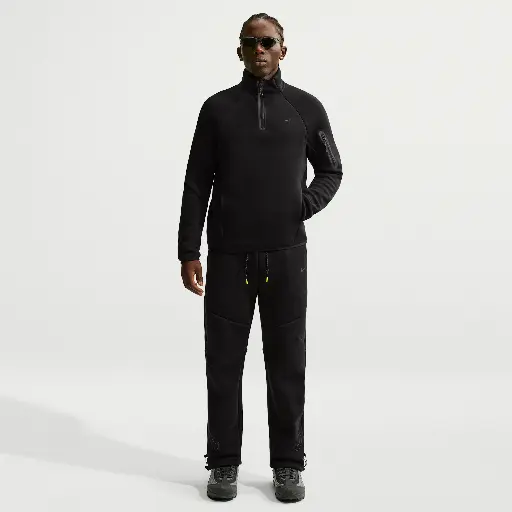 Nike Tech fleecebroek met open zoom voor heren - Zwart