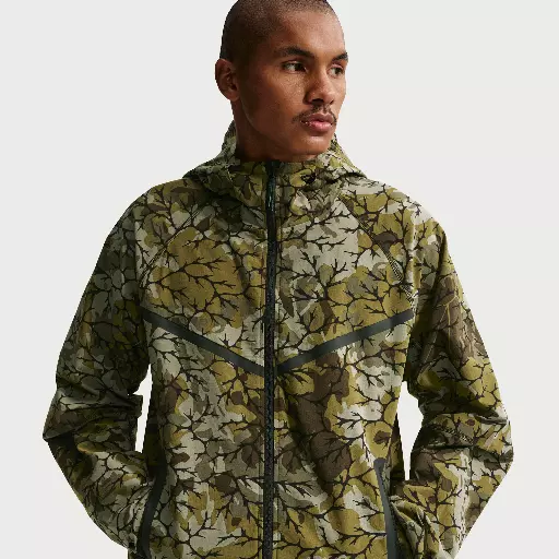 Nike Tech geweven Windrunner herenjack met rits over de hele lengte - Bruin