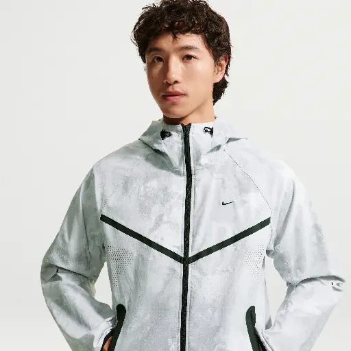 Nike Tech Windrunner Dri-FIT geweven herenjack met rits over de hele lengte - Grijs