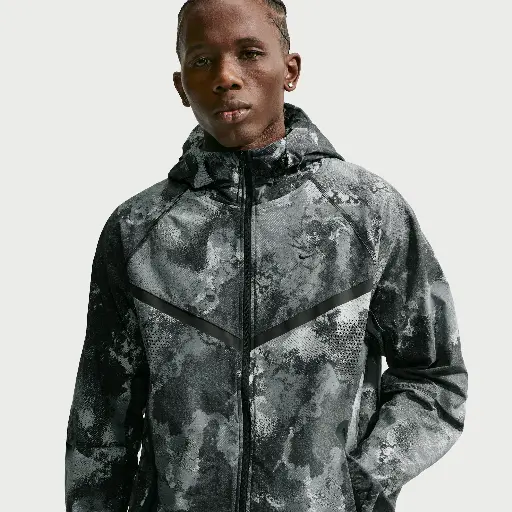 Nike Tech Windrunner Dri-FIT geweven herenjack met rits over de hele lengte - Zwart