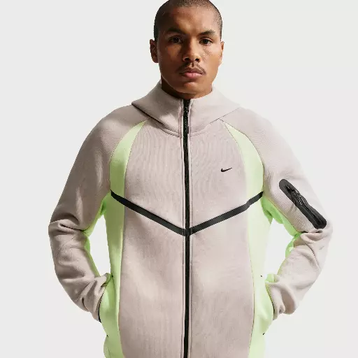 Nike Tech Windrunner fleecejack met kleurblokken en rits over de hele lengte voor heren - Bruin