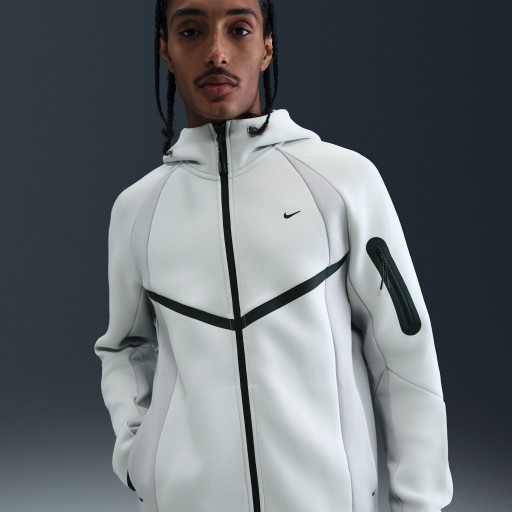 Nike Tech Windrunner fleecejack met kleurblokken en rits over de hele lengte voor heren - Grijs