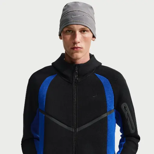 Nike Tech Windrunner fleecejack met kleurblokken en rits over de hele lengte voor heren - Zwart