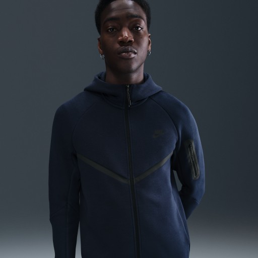 Nike Tech Windrunner herenjack van fleece met rits over de hele lengte - Blauw
