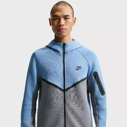 Nike Tech Windrunner herenjack van fleece met rits over de hele lengte - Blauw