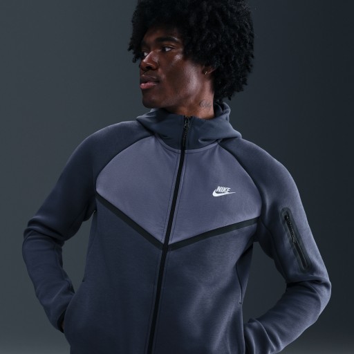 Nike Tech Windrunner herenjack van fleece met rits over de hele lengte - Blauw