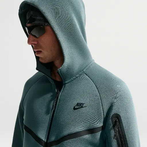 Nike Tech Windrunner herenjack van fleece met rits over de hele lengte - Grijs