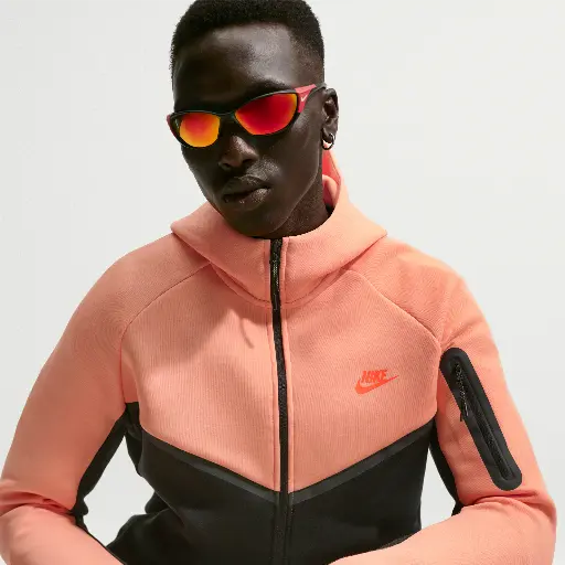 Nike Tech Windrunner herenjack van fleece met rits over de hele lengte - Oranje