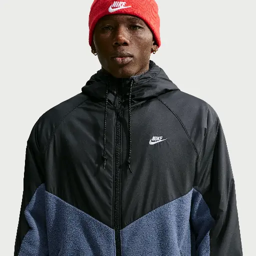 Nike Windrunner ruimvallend Therma-FIT herenjack met rits over de hele lengte - Blauw