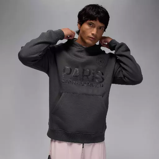 Paris Saint-Germain Fleecehoodie voor heren - Grijs