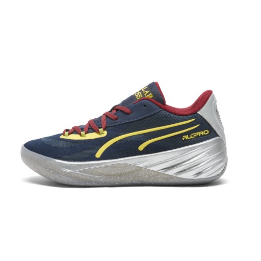 PUMA All-Pro NITROâ¢ Polar Express basketbalschoenen, Blauw/Rood/Goud