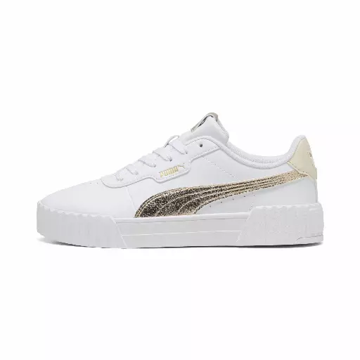 PUMA Carina 3.0 Metallic Whisper sneakers voor Dames, Wit/Goud