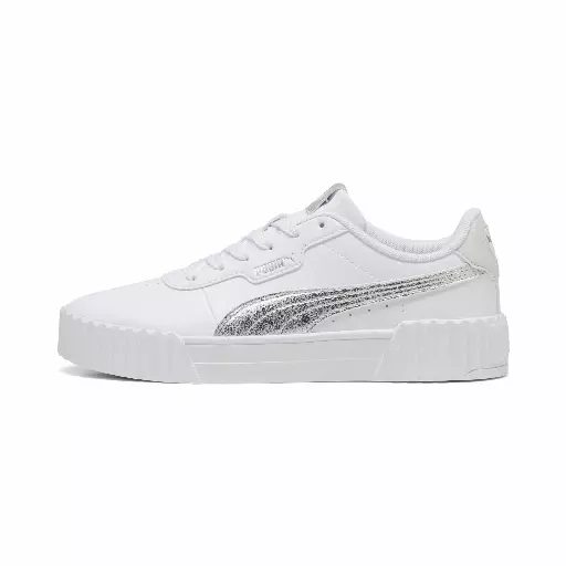 PUMA Carina 3.0 Metallic Whisper sneakers voor Dames, Wit/Zilver