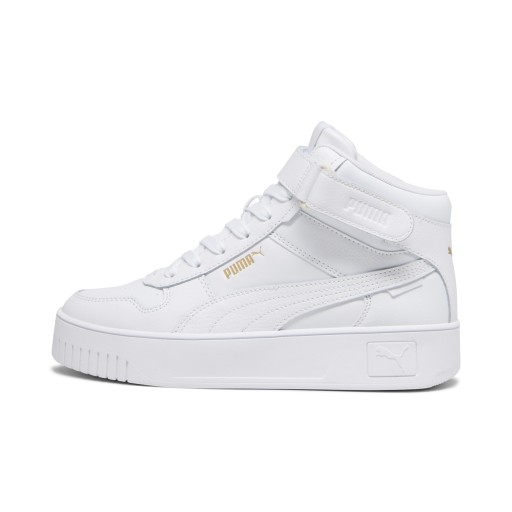 PUMA Carina Street halfhoge sneakers voor Dames, Wit/Goud