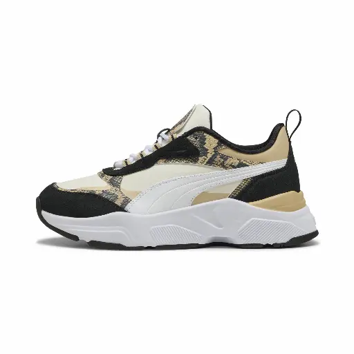 PUMA Cassia Snake Chic sneakers voor Dames, Zwart/Grijs