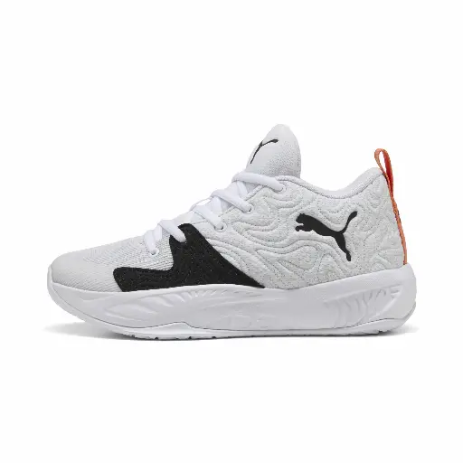 PUMA Court Pro 3 middelhoge basketbalschoenen, Zwart/Wit/Oranje