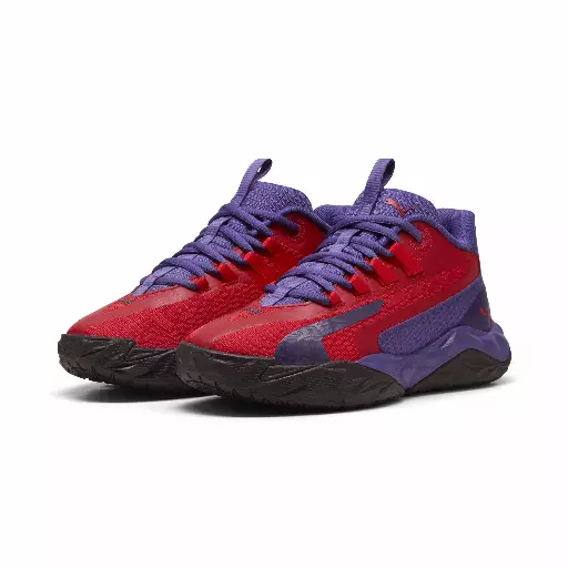 PUMA Dagger 2 middelhoge basketbalschoenen, Zwart/Rood