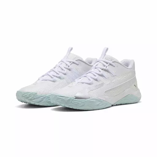 PUMA Dagger 2 middelhoge uniseks basketbalschoenen, Grijs/Wit/Zilver