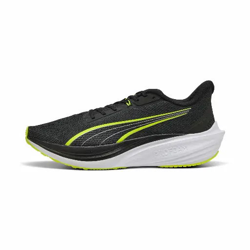 PUMA Darter Pro hardloopschoenen, Zwart/Geel/Wit