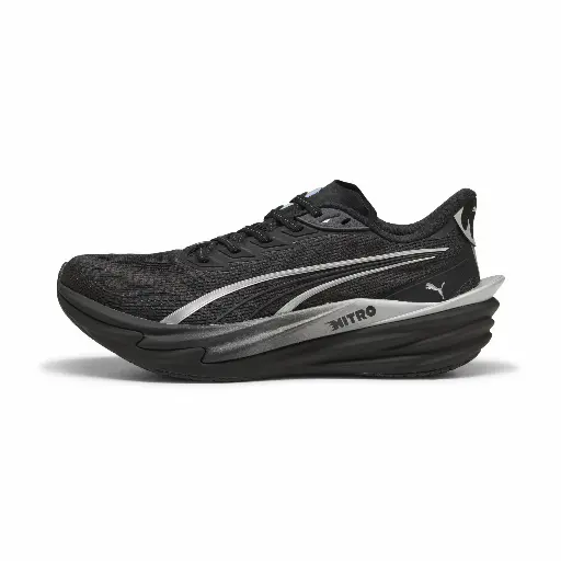 PUMA Deviate NITRO™ 4 Brightstride hardloopschoenen voor Dames, Zwart/Zilver