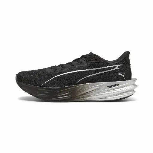 PUMA Deviate Pure NITROâ¢ hardloopschoenen voor Heren, Zwart/Grijs/Zilver
