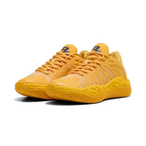 PUMA Hali 1 Pace lage basketbalschoenen, Blauw/Geel