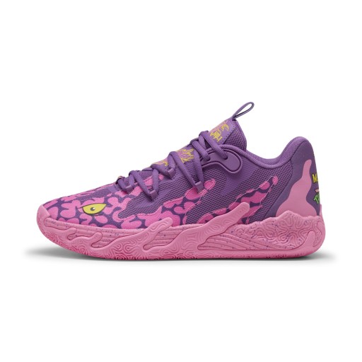 PUMA HOOPS x TNMT MB.03 Lo Krang uniseks basketbalschoenen, Roze/Geel