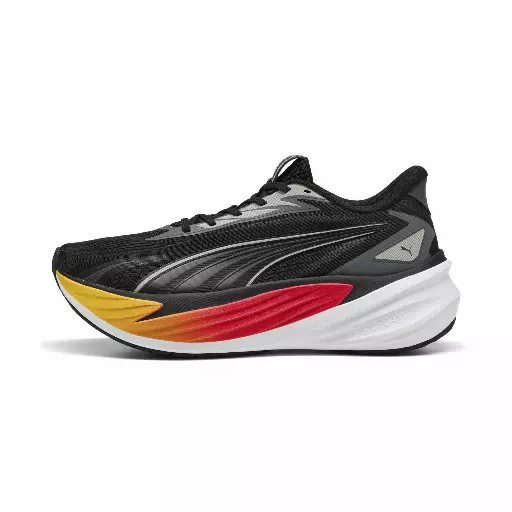 PUMA Maxima Pro uniseks hardloopschoenen, Zwart/Rood/Geel