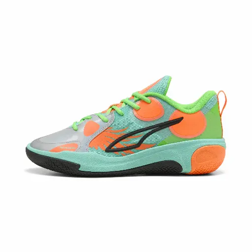 PUMA MB World.01 uniseks basketbalschoenen, Groen/Oranje