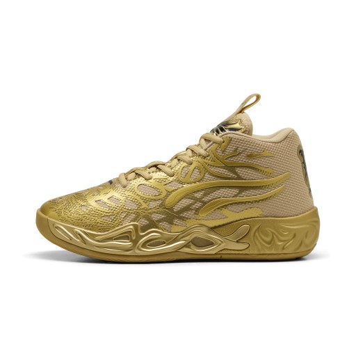 PUMA MB.04 Gouden Child basketbalschoenen uniseks, Zwart/Goud