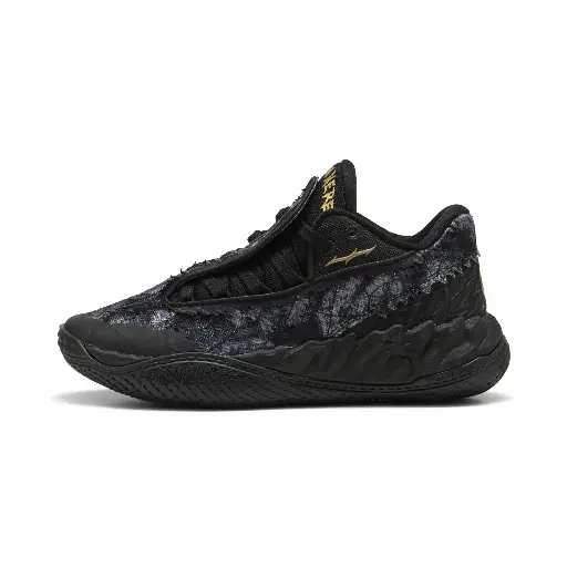 PUMA MB.05 Lo Team basketbalschoenen, Zwart/Grijs
