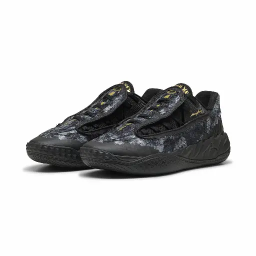 PUMA MB.05 Lo Team uniseks basketbalschoenen, Zwart/Grijs