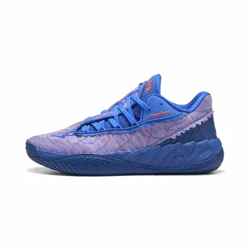 PUMA MB.05 Lo uniseks basketbalschoenen, Blauw/Rood