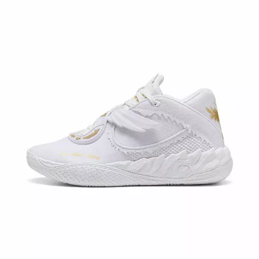 PUMA MB.05 Mist uniseks basketbalschoenen, Wit/Goud