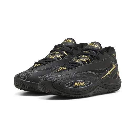 PUMA MB.06 Orbit basketbalschoenen, Zwart/Goud