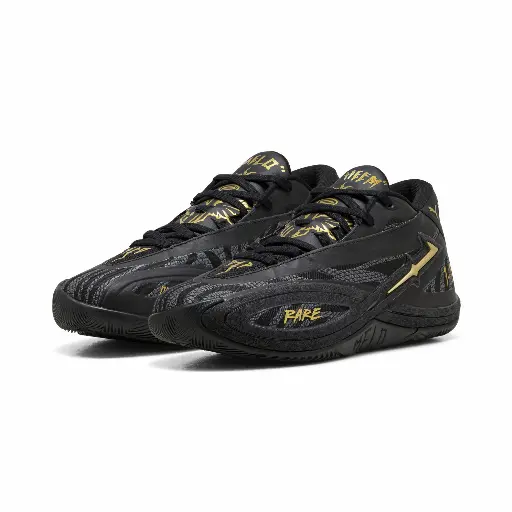 PUMA MB.06 Orbit uniseks basketbalschoenen, Zwart/Goud