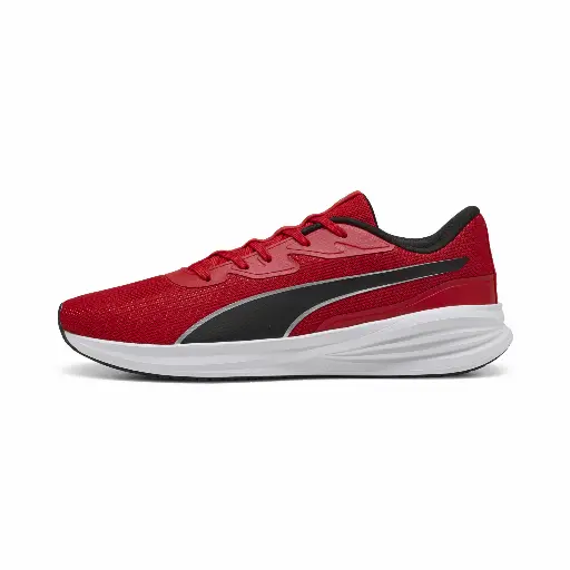 PUMA Night Runner V3 hardloopschoenen, Zwart/Rood/Zilver