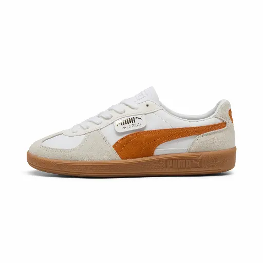 PUMA Palermo leren sneakers uniseks, Wit/Oranje