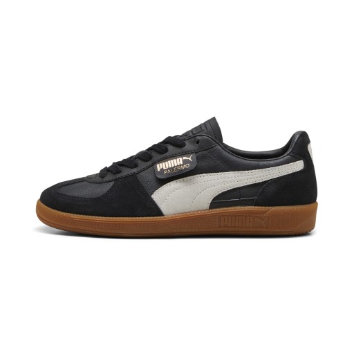 PUMA Palermo leren sneakers uniseks, Zwart/Grijs