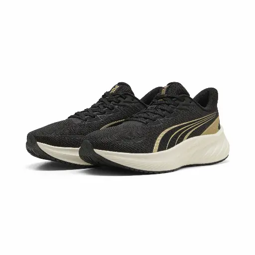 PUMA Pounce Lite 2 uniseks hardloopschoenen, Zwart/Goud