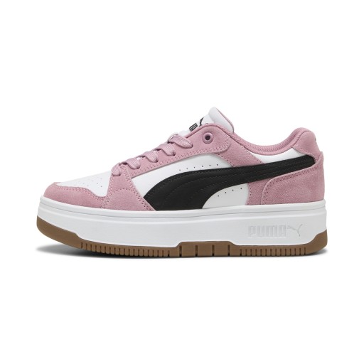 PUMA Rebound Femme Low Suede sneakers voor Dames, Roze/Zwart/Wit