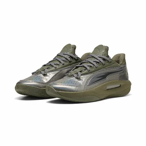 PUMA Scoot Zeros III uniseks basketbalschoenen, Groen/Zilver