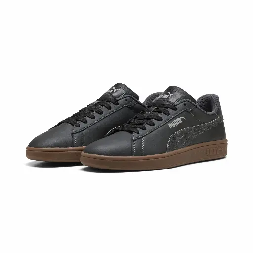 PUMA Smash 3.0 Crafted uniseks sneakers, Zwart/Grijs