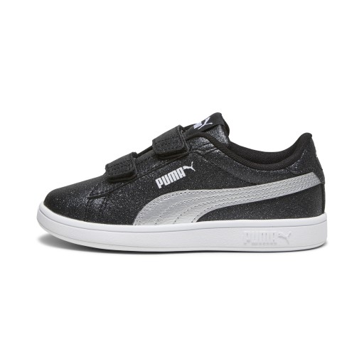 PUMA Smash 3.0 Glitz Glam sneakers voor Dames, Zwart/Wit/Zilver