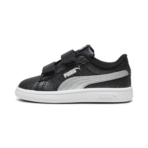 PUMA Smash 3.0 Glitz Glam sneakers voor Dames, Zwart/Wit/Zilver