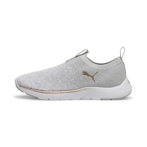 PUMA Softride Remi Slip-on Knit hardloopschoenen voor Dames, Roze/Grijs/Wit