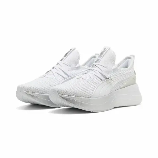 PUMA SOFTRIDE Sabrina Gepolijste Chrome sneakers voor Dames, Wit/Zilver