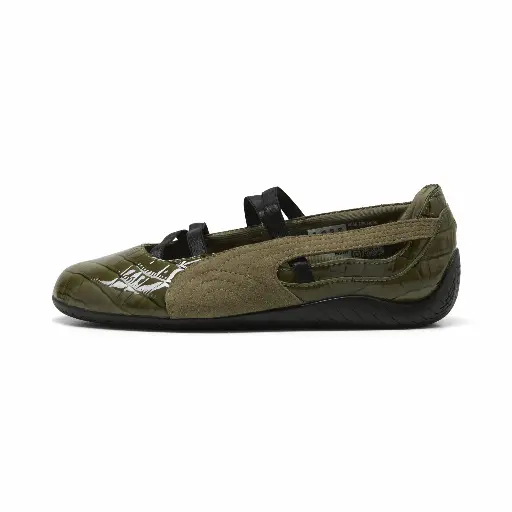 PUMA Speedcat Ballet Sneakers met krokodillentextuur voor Dames, Zwart