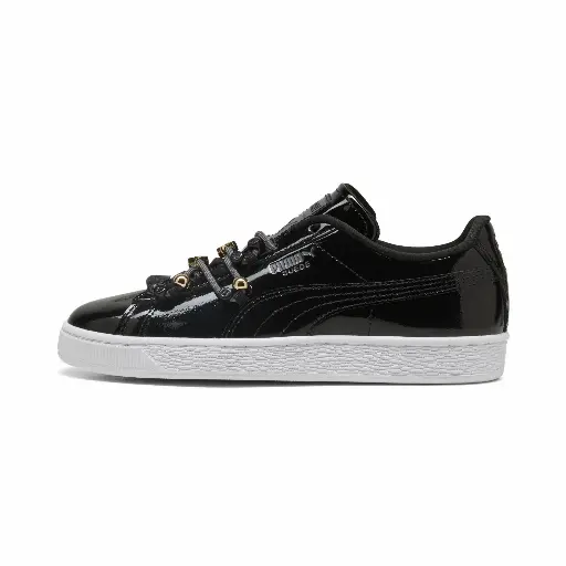 PUMA Suede Bloom Patent sneakers voor Dames, Zwart/Wit